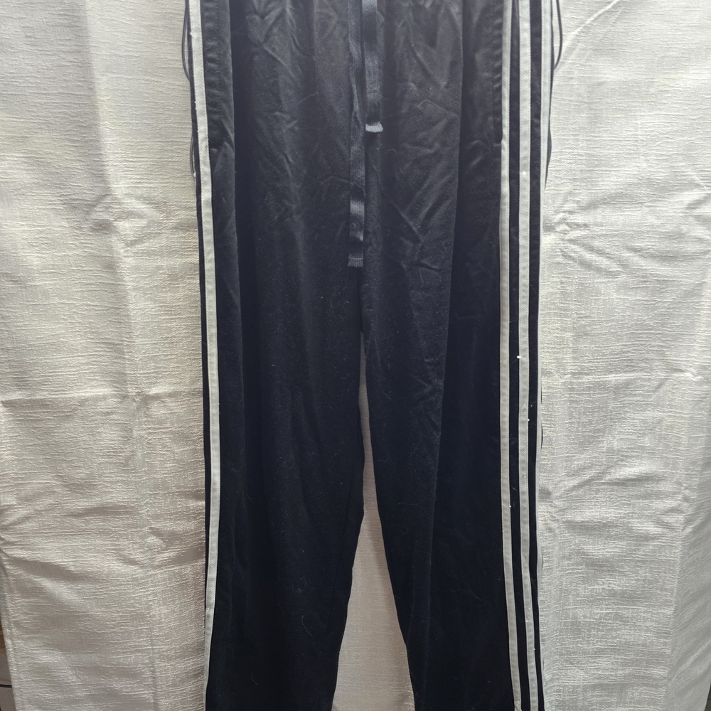 Adidas Black Track Pants with White Stripes - Picture 3 of 5